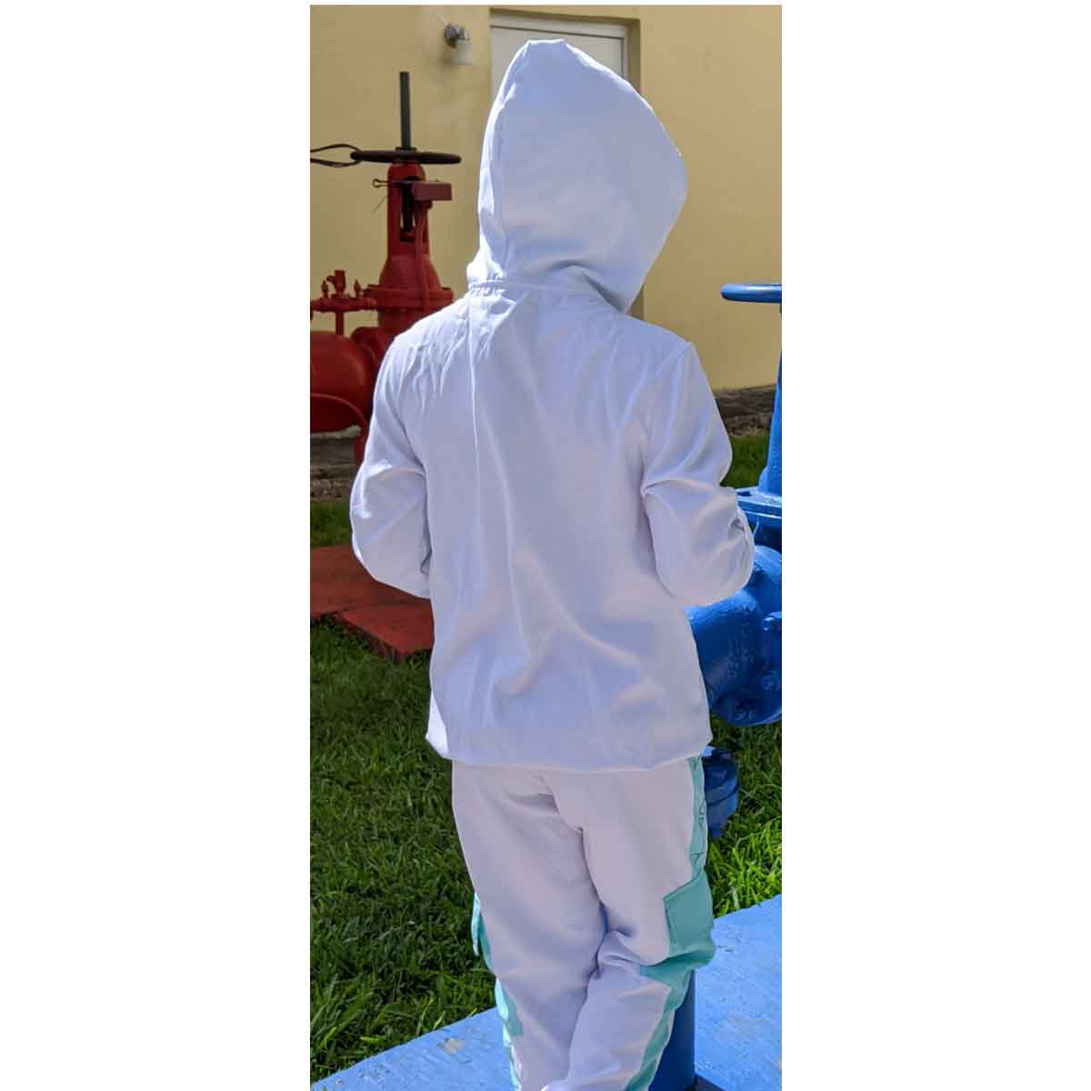 CHAQUETA BLANCA Y AZUL PARA NIÑA