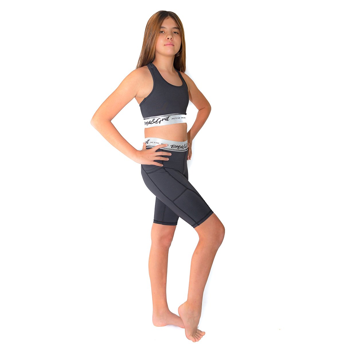 SHORT BICICLETERO BELIEVE PARA NIÑAS NEGRO