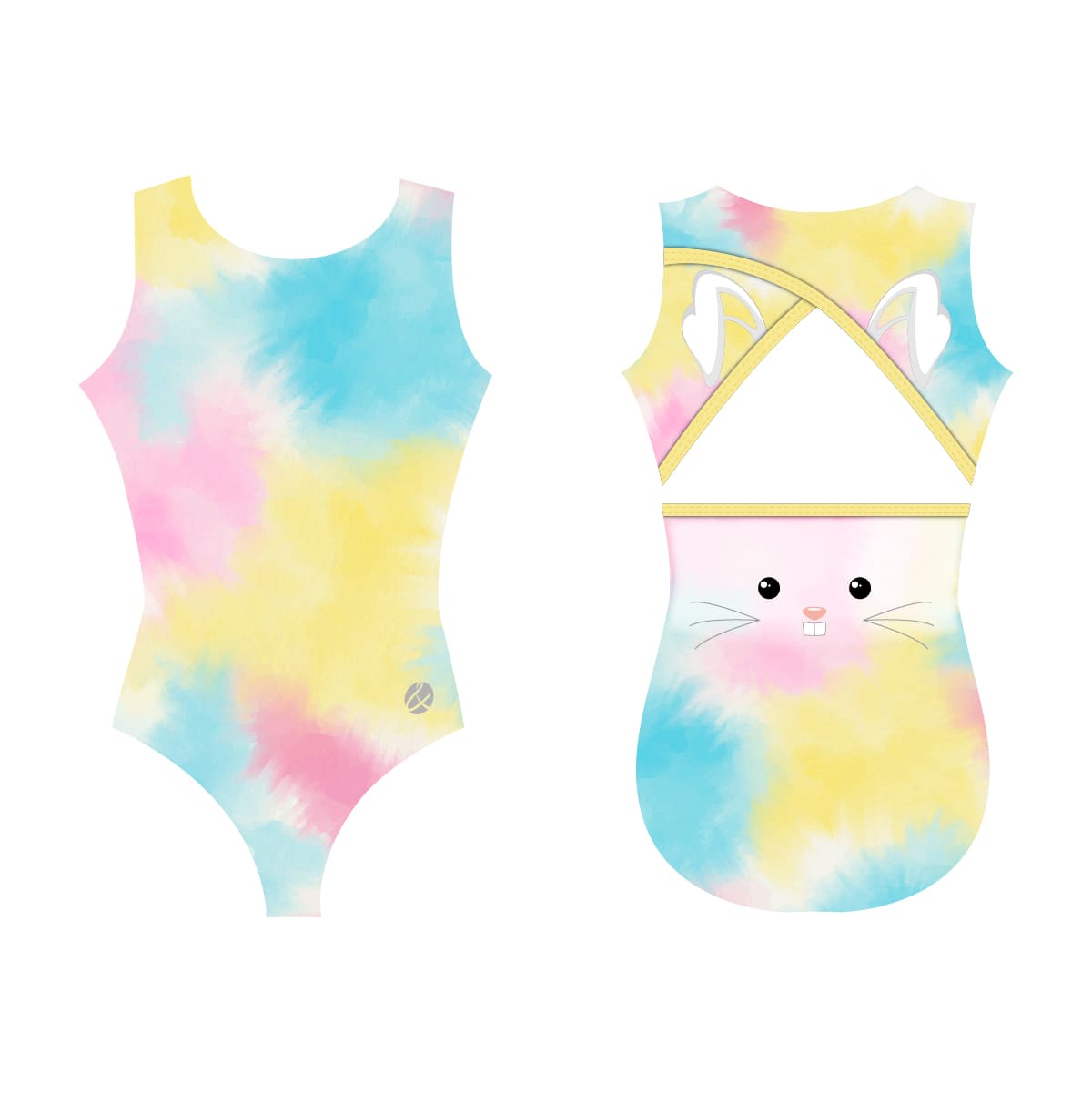 Trusa de gimnasia Pastel Bunny Leotard- Crossover Back
