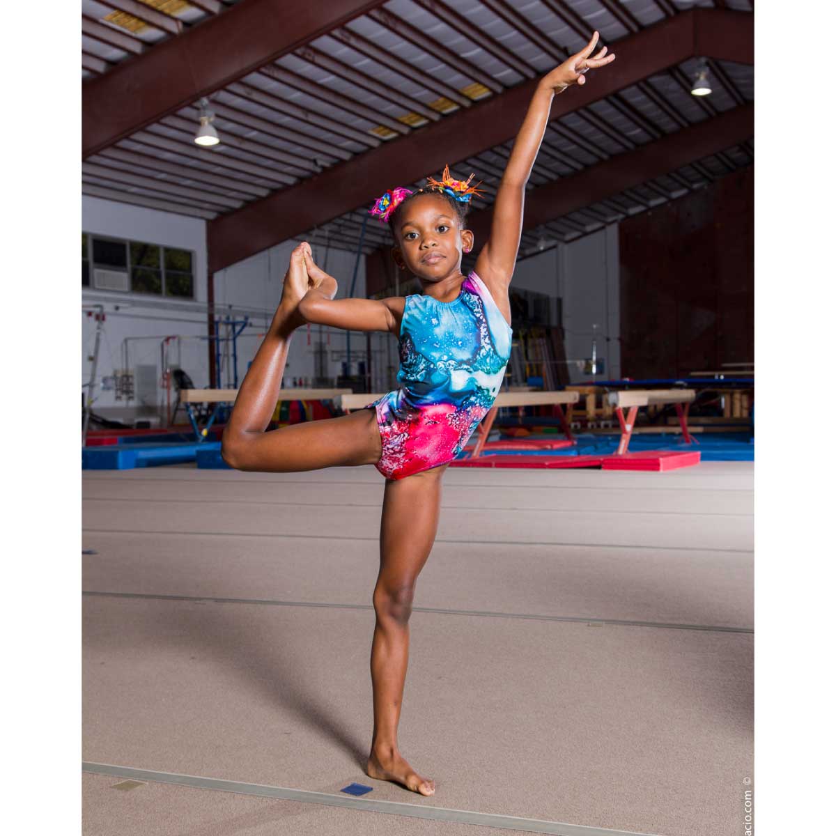 TRUSA DE GIMNASIA AZUL Y FUCSIA