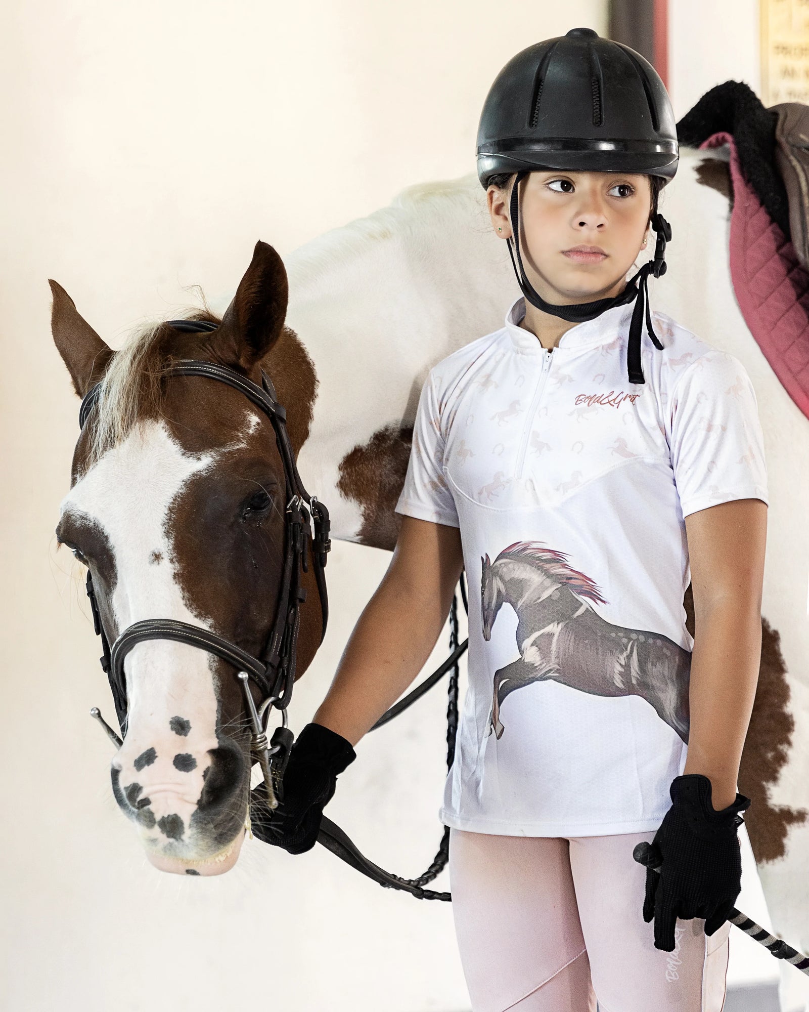 CAMISETA DE EQUITACIÓN WHITE GOLD HORSE - DAVOS