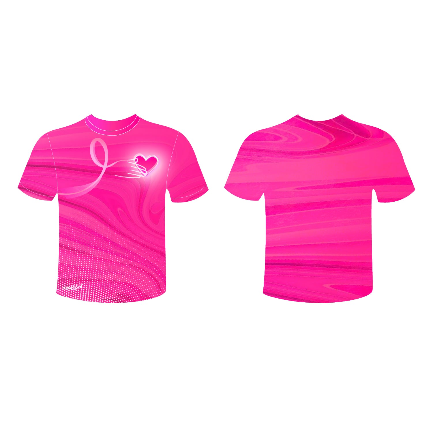 Camiseta Corazon Rosa de Concientización del Cancer de Mama