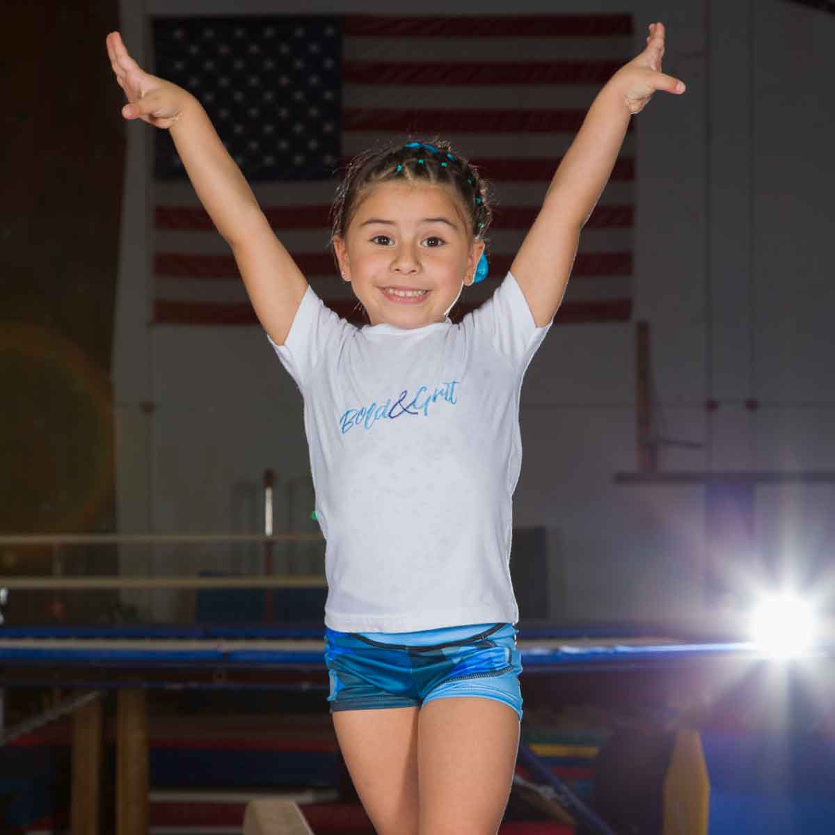 SHORTS BLUE GEOMETRIC PARA NIÑA -LOVE