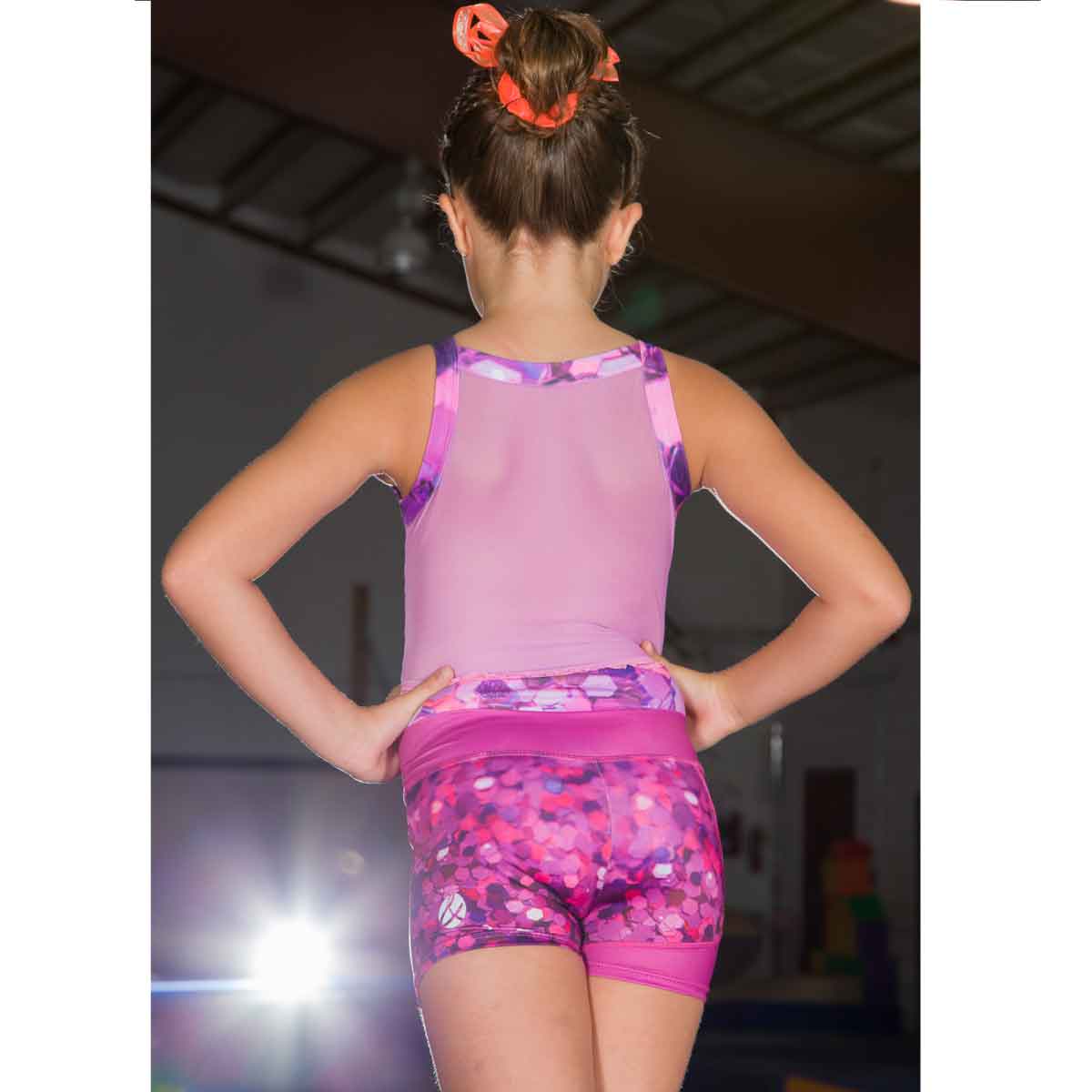 SHORTS PINK SPANGLE PARA NIÑA-LOVE