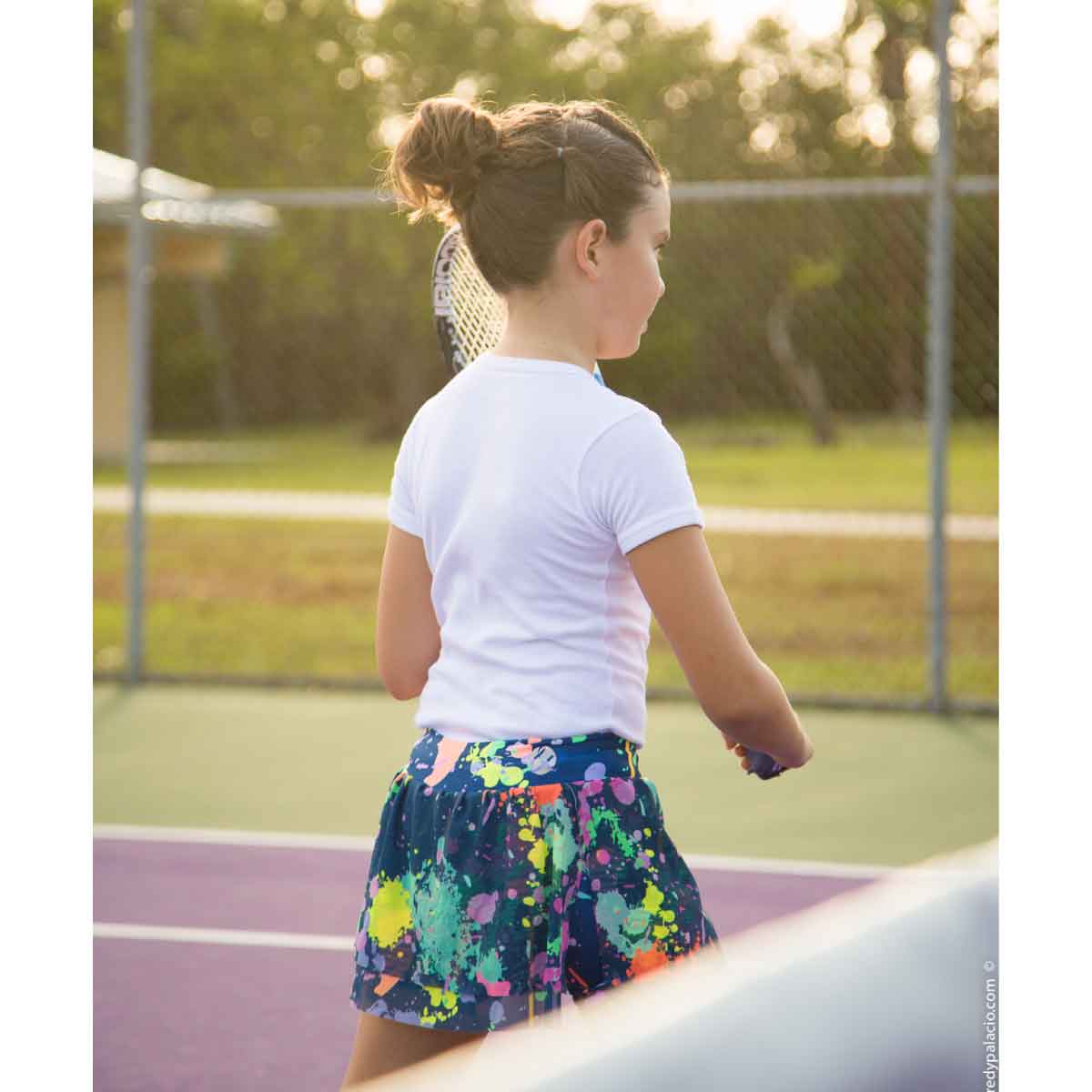 Falda Short de Tenis Splash Paint Para Niñas - Dream