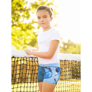SHORTS BLUE GEOMETRIC PARA NIÑA -LOVE