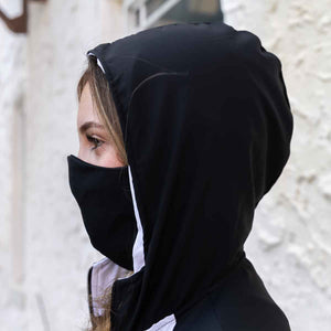 CHAQUETA COLOR BLANCO Y NEGRO PARA MUJER - TAPABOCAS INCLUIDO