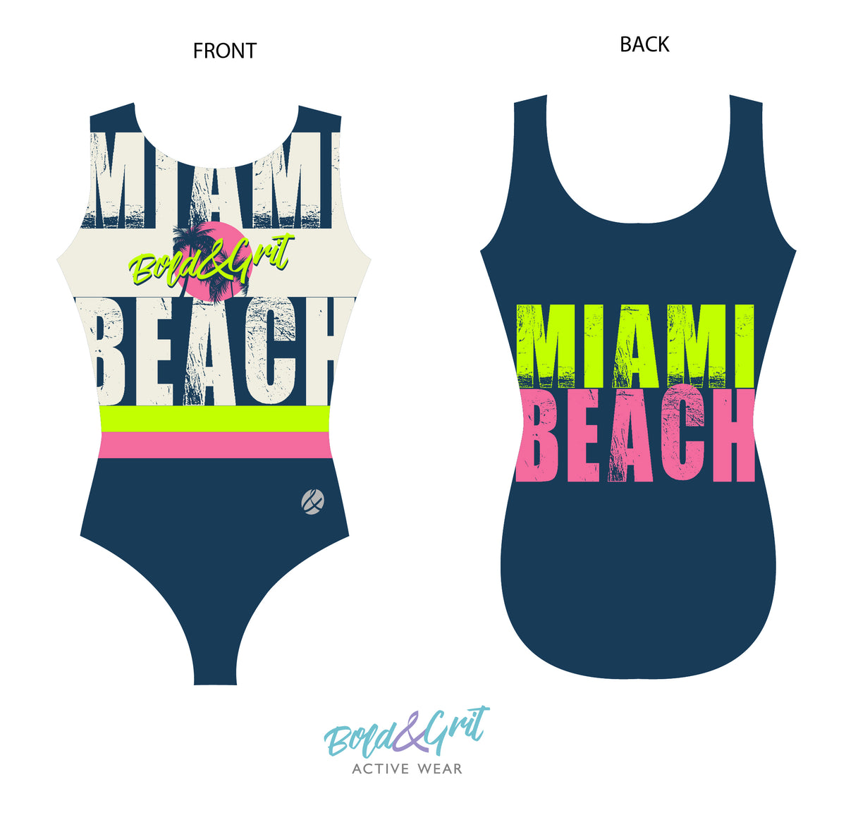 Trusa de Gimnasia Miami Beach Retro