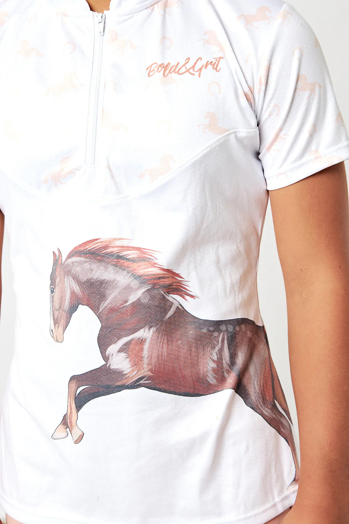 CAMISETA DE EQUITACIÓN WHITE GOLD HORSE - DAVOS