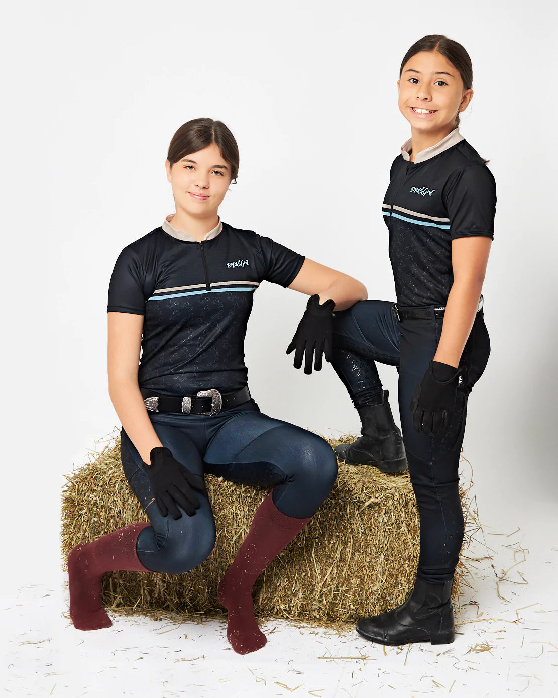 CAMISETA DE EQUITACIÓN BLACK HORSES-VERTIGO