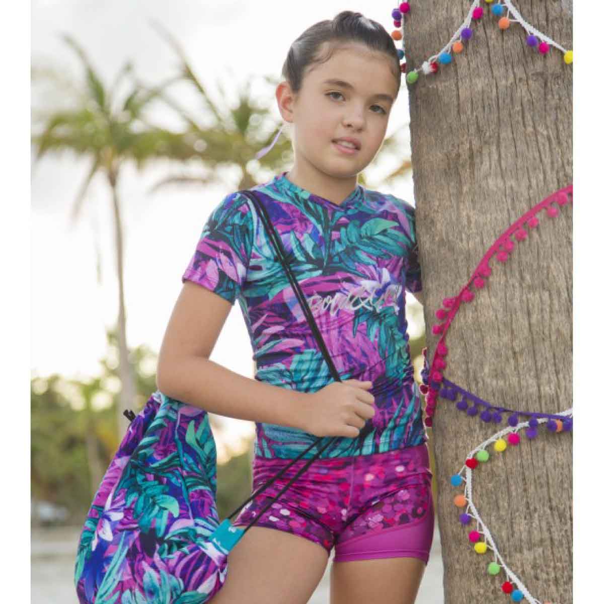 SHORTS PINK SPANGLE PARA NIÑA-LOVE