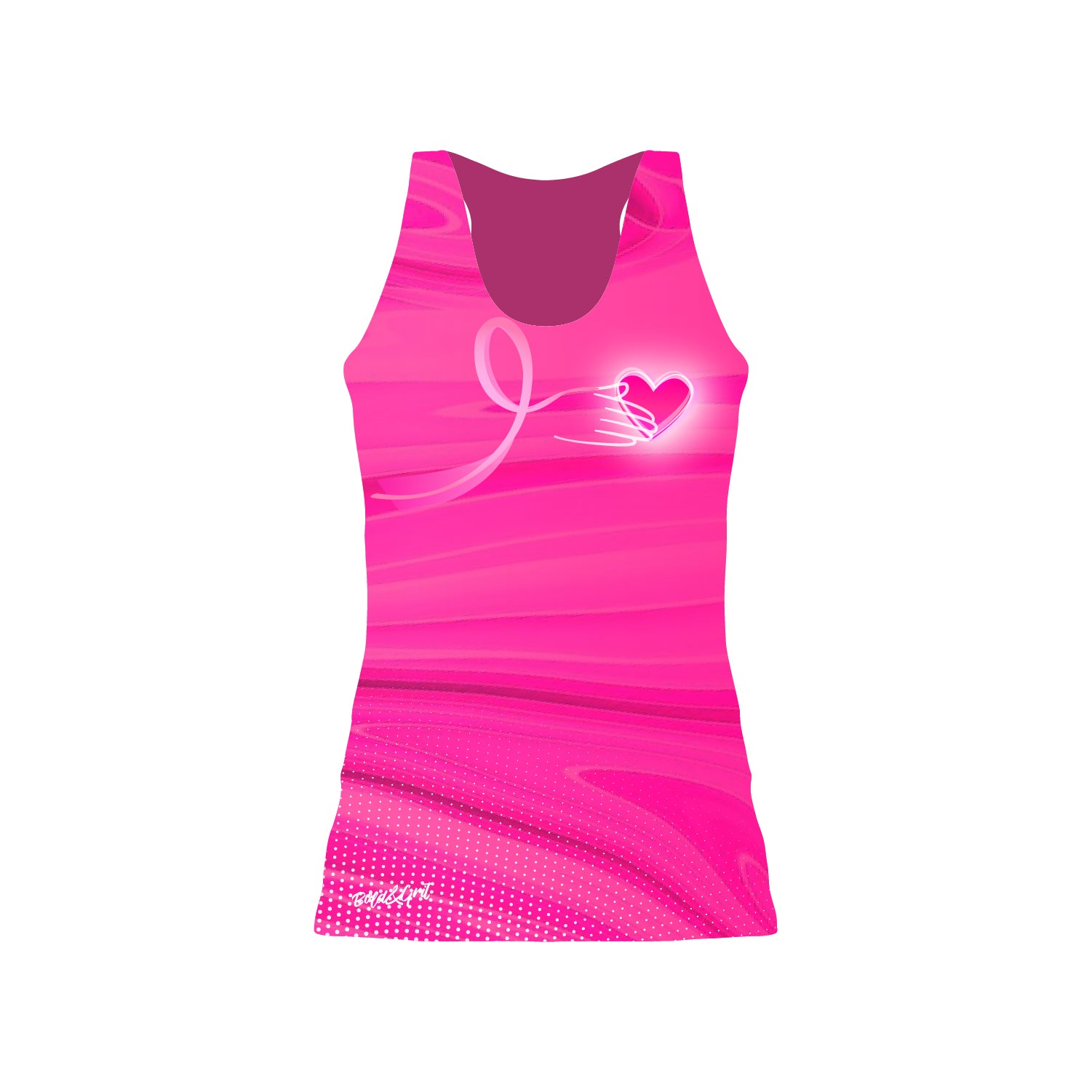 Camiseta sin magas Corazon Rosa de Concientización del Cancer de Mama