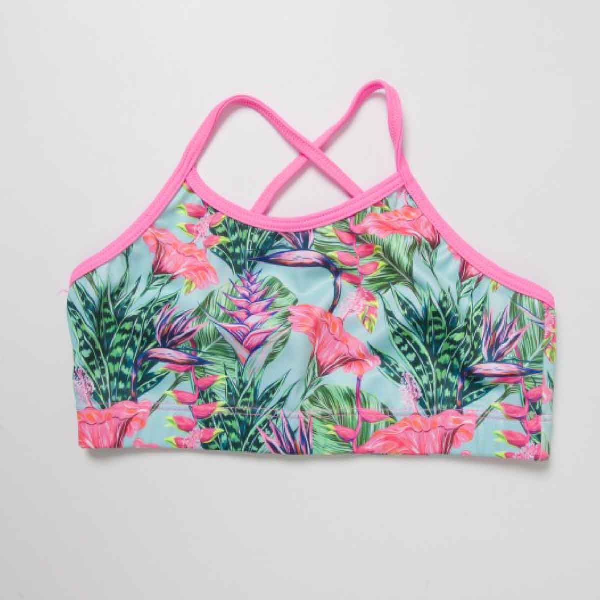 VESTIDO DE BAÑO DOS PIEZAS DE FLORES TROPICALES