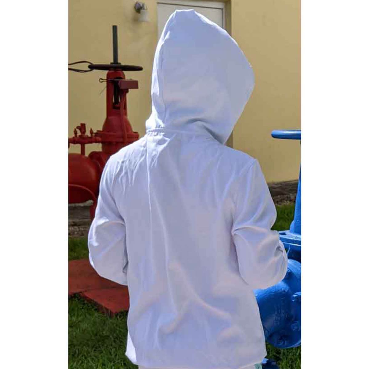CHAQUETA BLANCA Y AZUL PARA NIÑA-TAPABOCAS INCLUIDO